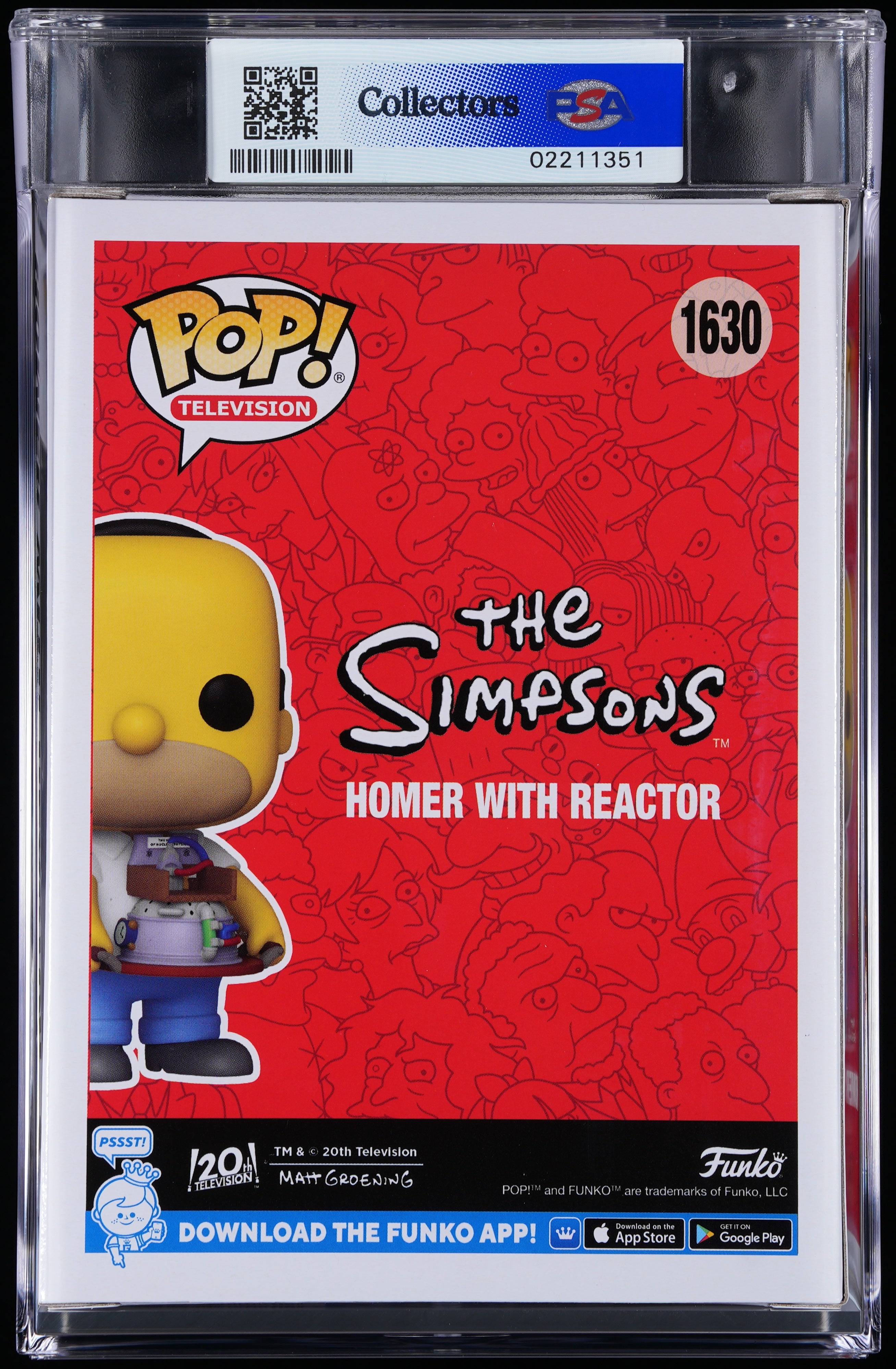 Funko Pop! PSA Graded The Simpsons: Homer with Reactor PSA Graded 9 MINT Vinyl Figure #1630 Cert #02211351