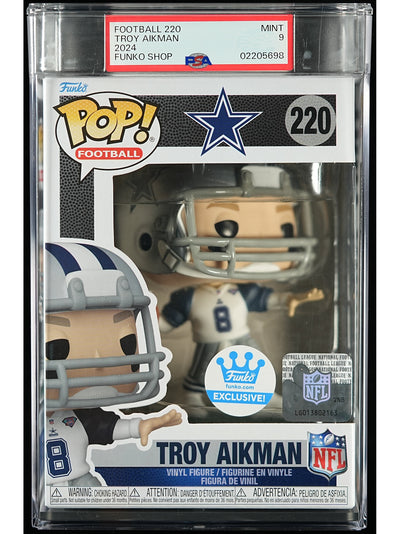 Funko Pop! NFL Dallas Cowboys: Troy Aikman PSA Graded Vinyl Figure #220 Cert #02205698
