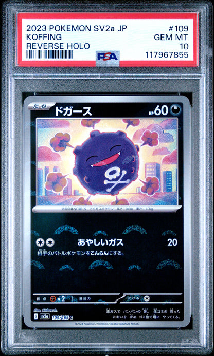 Pokemon Japanese Sv2A Pokemon 151 109 Koffing Reverse Holo PSA 10 GEM MINT Cert #117967855