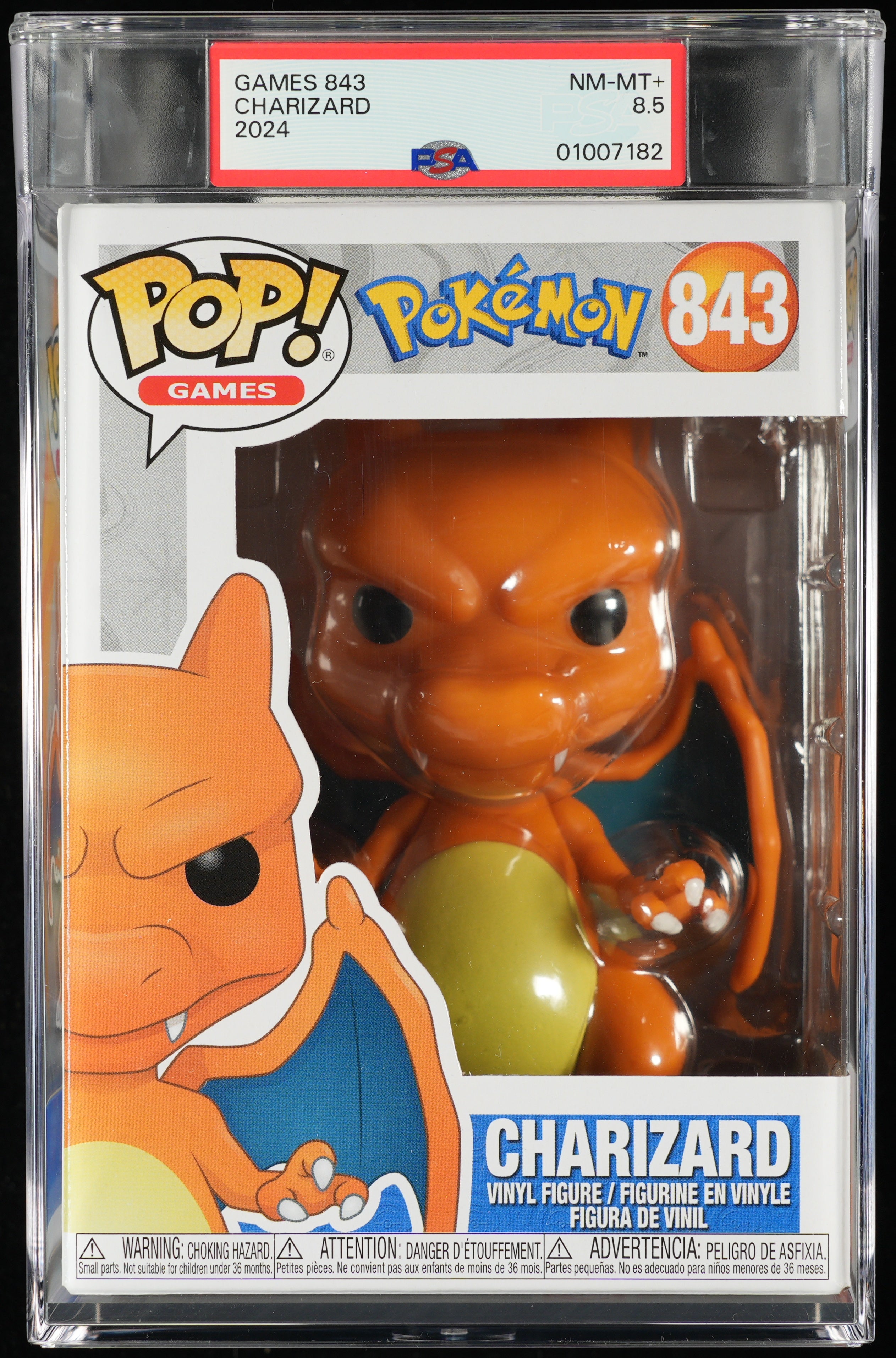 Funko Pop! PSA Graded Pokemon: Charizard PSA Graded 8.5 NM-MT+ Vinyl Figure #843 Cert #01007182