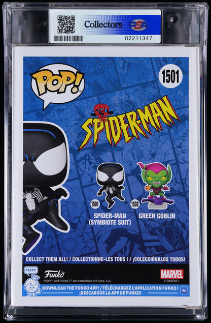Funko Pop! PSA Graded Marvel Spider-Man: Spider-Man (Symbiote Suit) PSA Graded 8.5 NM-MT+ Vinyl Figure #1501 Cert #02211347