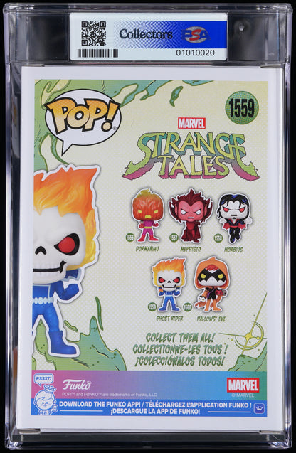 Funko Pop! PSA Graded Marvel Strange Tales: Ghost Rider (GITD Special Edition) PSA Graded 9 MINT Vinyl Figure #1559 Cert #01010020