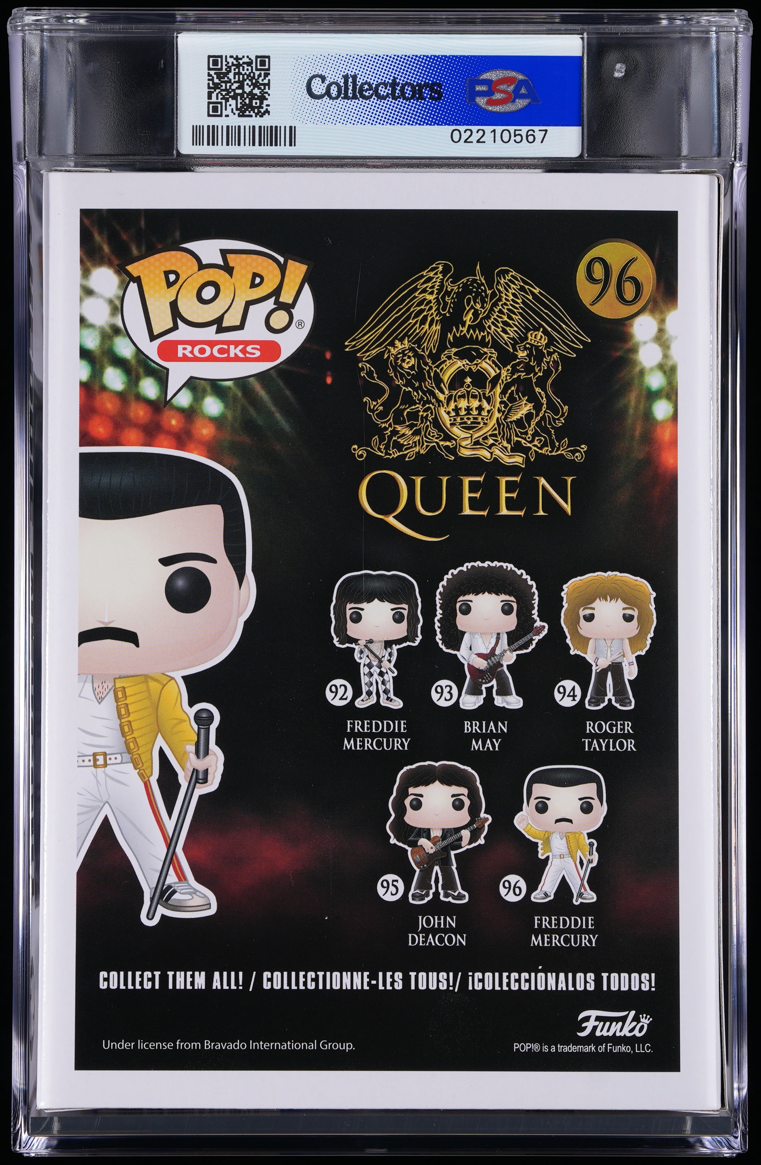 Funko Pop! PSA Graded Queen: Freddie Mercury PSA Graded 9 MINT Vinyl Figure #96 Cert #02210567