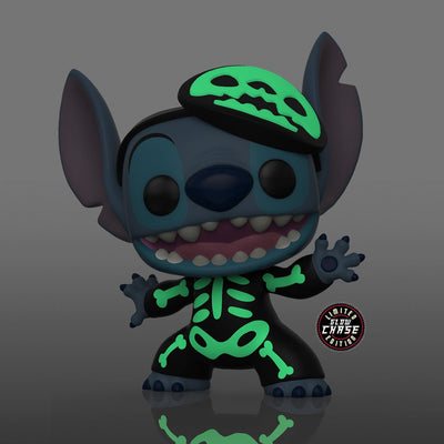 Funko Pop Disney Lilo & Stitch Skeleton Stitch Chase 1234 EE Exclusive Glow in the Dark Vinyl Figure