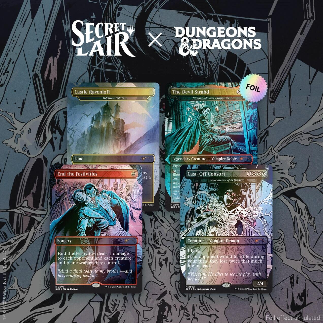 Image for Secret Lair Drop: Secret Lair x Dungeons & Dragons: Strahd’s Descent - Foil Edition - Magic: The Gathering