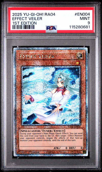 Yu Gi Oh! Ra04 Quarter Century Stampede En004 Effect Veiler 1St Edition PSA 9 MINT Cert #115280681