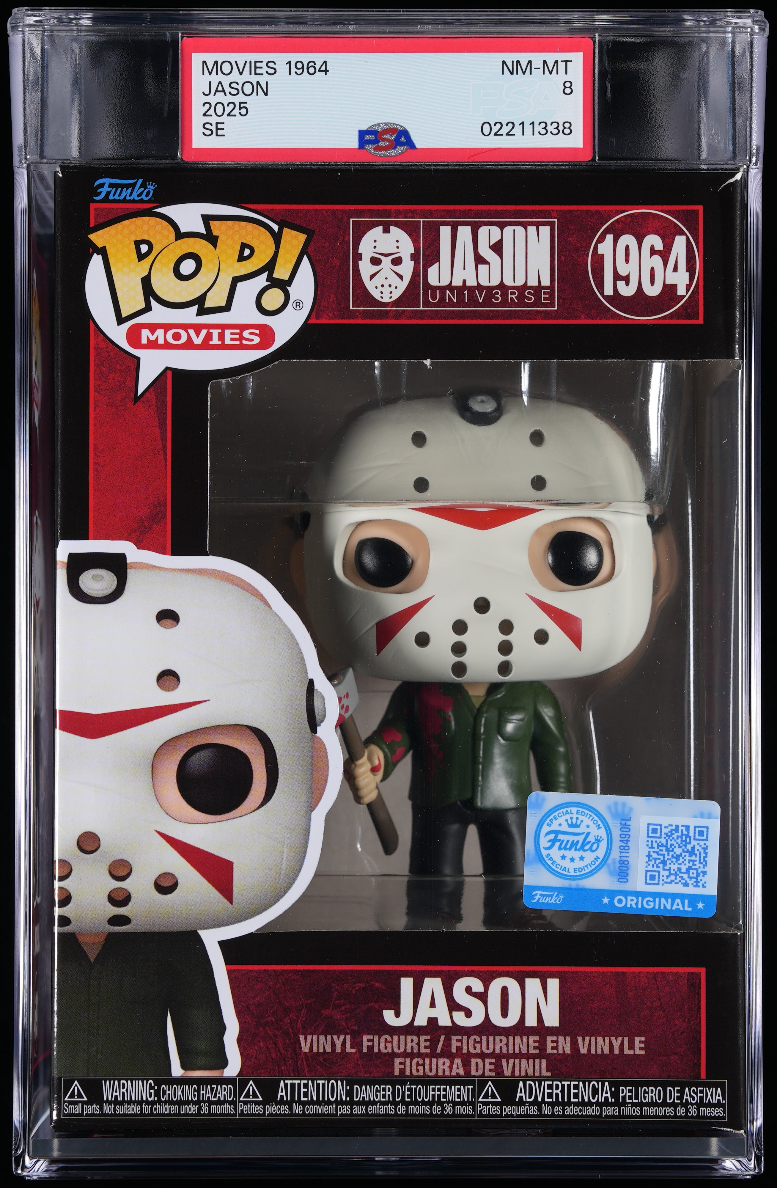 Funko Pop! PSA Graded Friday the 13th: Jason PSA Graded 8 NM-MT Vinyl Figure #1964 Cert #02211338
