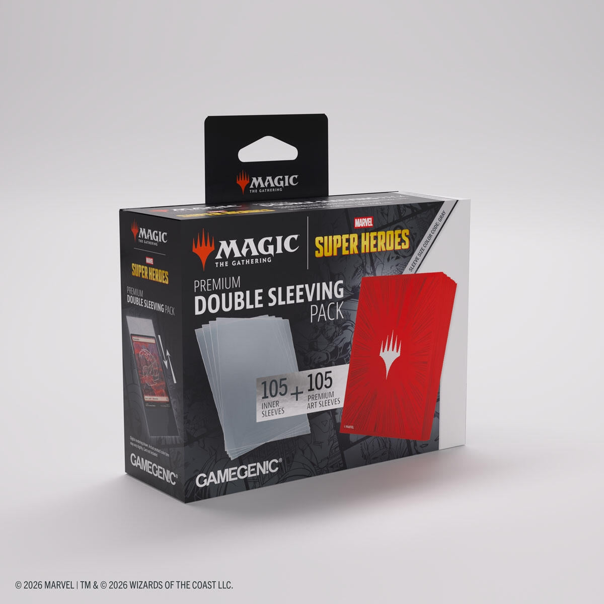 Image for Magic: The Gathering Marvel Superheroes Double Sleeving Pack - Comic Burst Red - Card Sleeves
