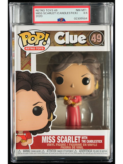 Funko Pop! Clue: Miss Scarlet (Candlestick) PSA Graded Vinyl Figure #49 Cert #02305584