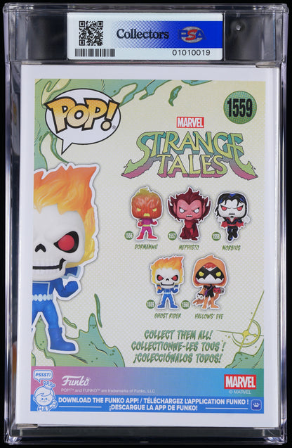 Funko Pop! PSA Graded Marvel Strange Tales: Ghost Rider (GITD Special Edition) PSA Graded 9 MINT Vinyl Figure #1559 Cert #01010019