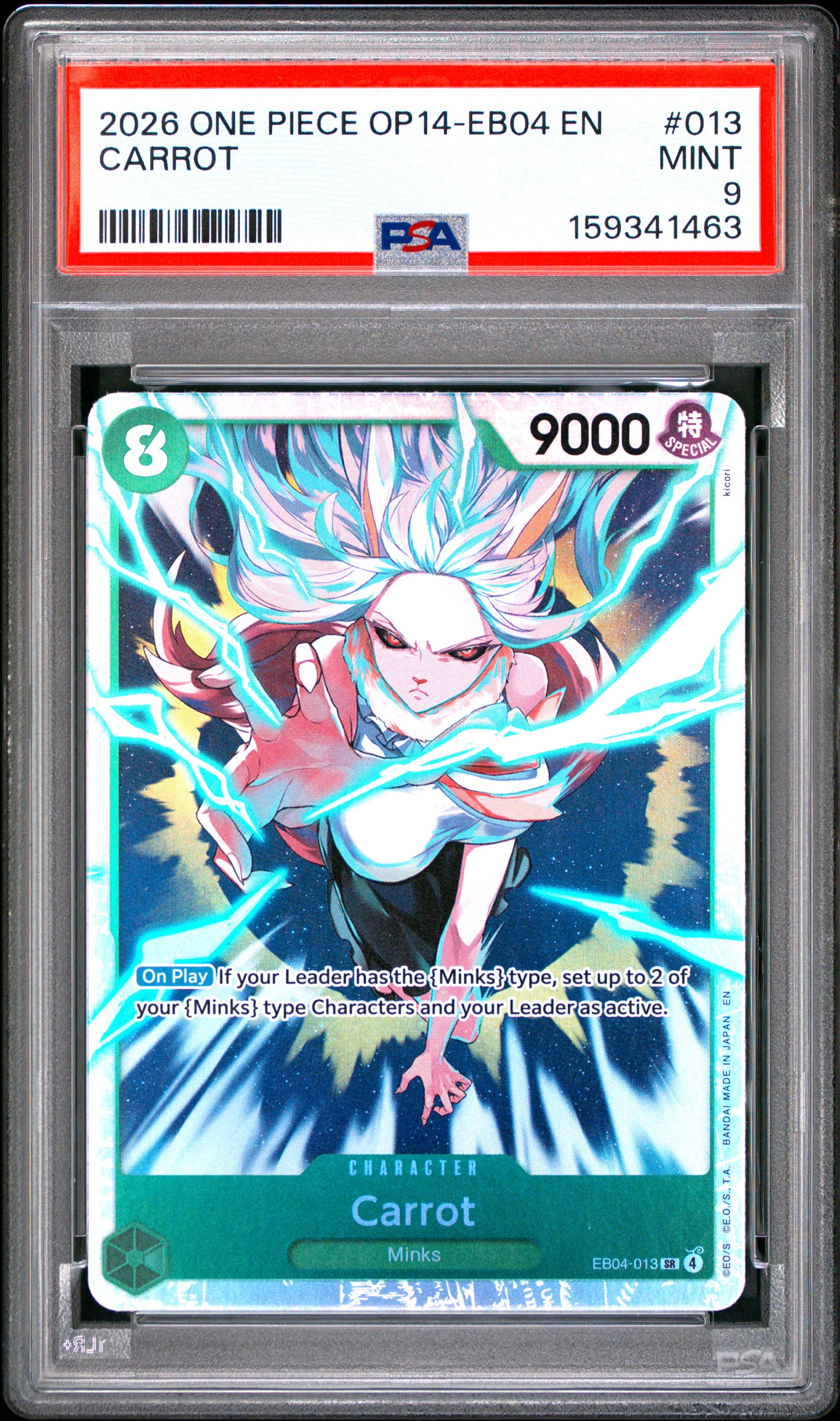 One Piece Op14 Eb04 The Azure Sea's Seven 013 Carrot PSA 9 MINT Cert #159341463