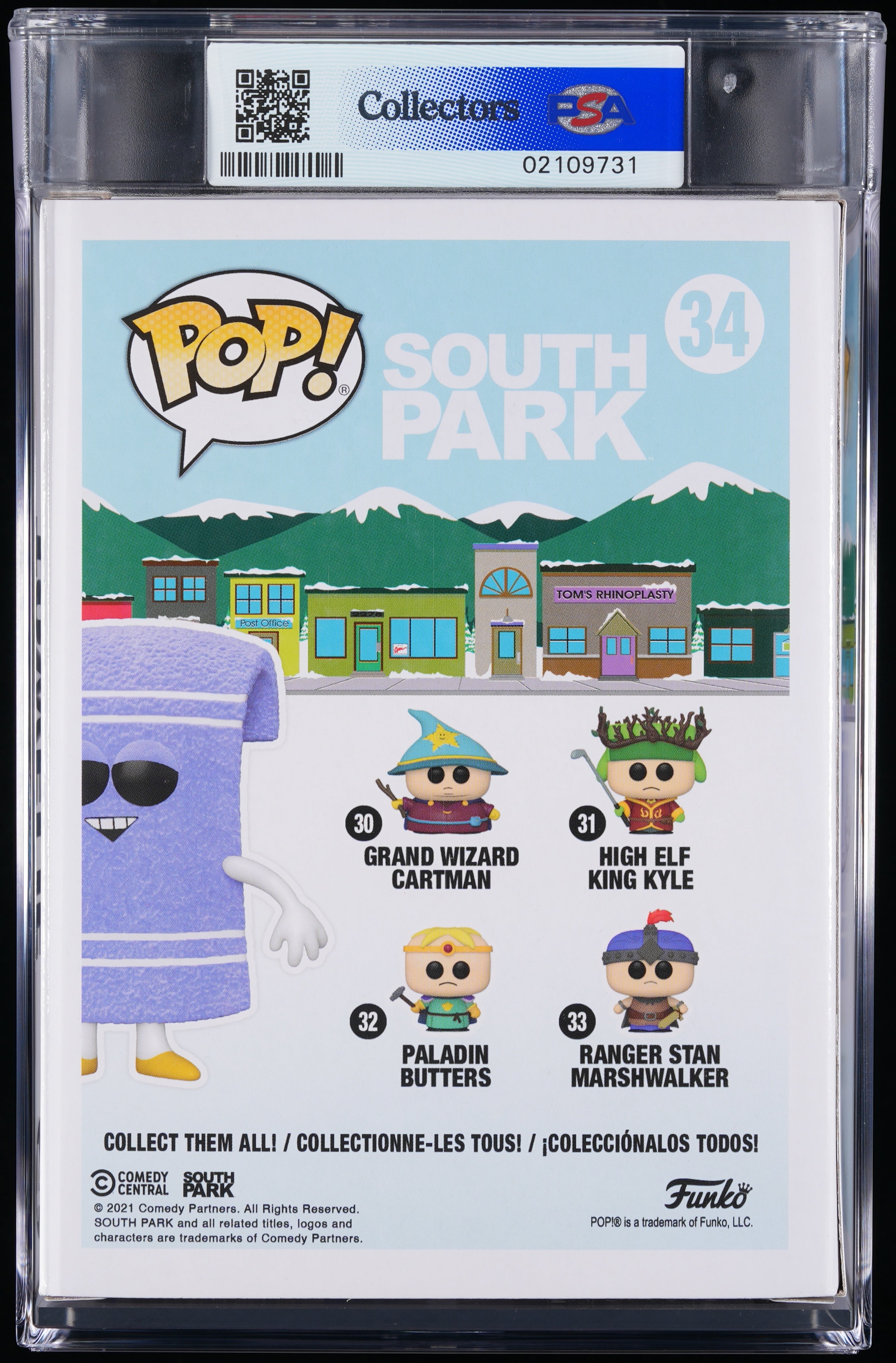 Funko Pop! PSA Graded South Park: Towelie PSA Graded 8.5 NM-MT+ Vinyl Figure #34 Cert #02109731