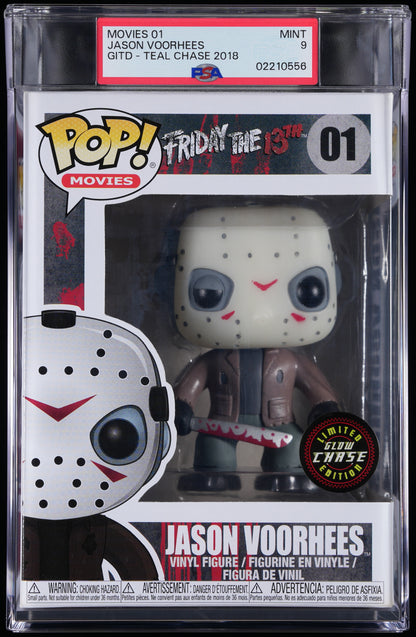Funko Pop! PSA Graded Friday the 13th: Jason Voorhees (Teal GITD Chase) PSA Graded 9 MINT Vinyl Figure #01 Cert #02210556