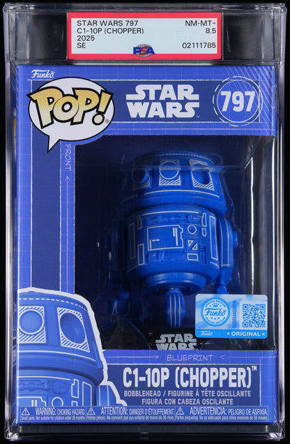 Funko Pop! PSA Graded Star Wars: C1-10p (Chopper) PSA Graded 8.5 NM-MT+ Vinyl Figure #797 Cert #02111785