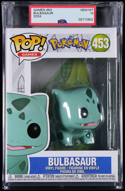 Funko Pop! PSA Graded Pokemon: Bulbasaur PSA Graded 10 GEM MINT Vinyl Figure #453 Cert #02111802