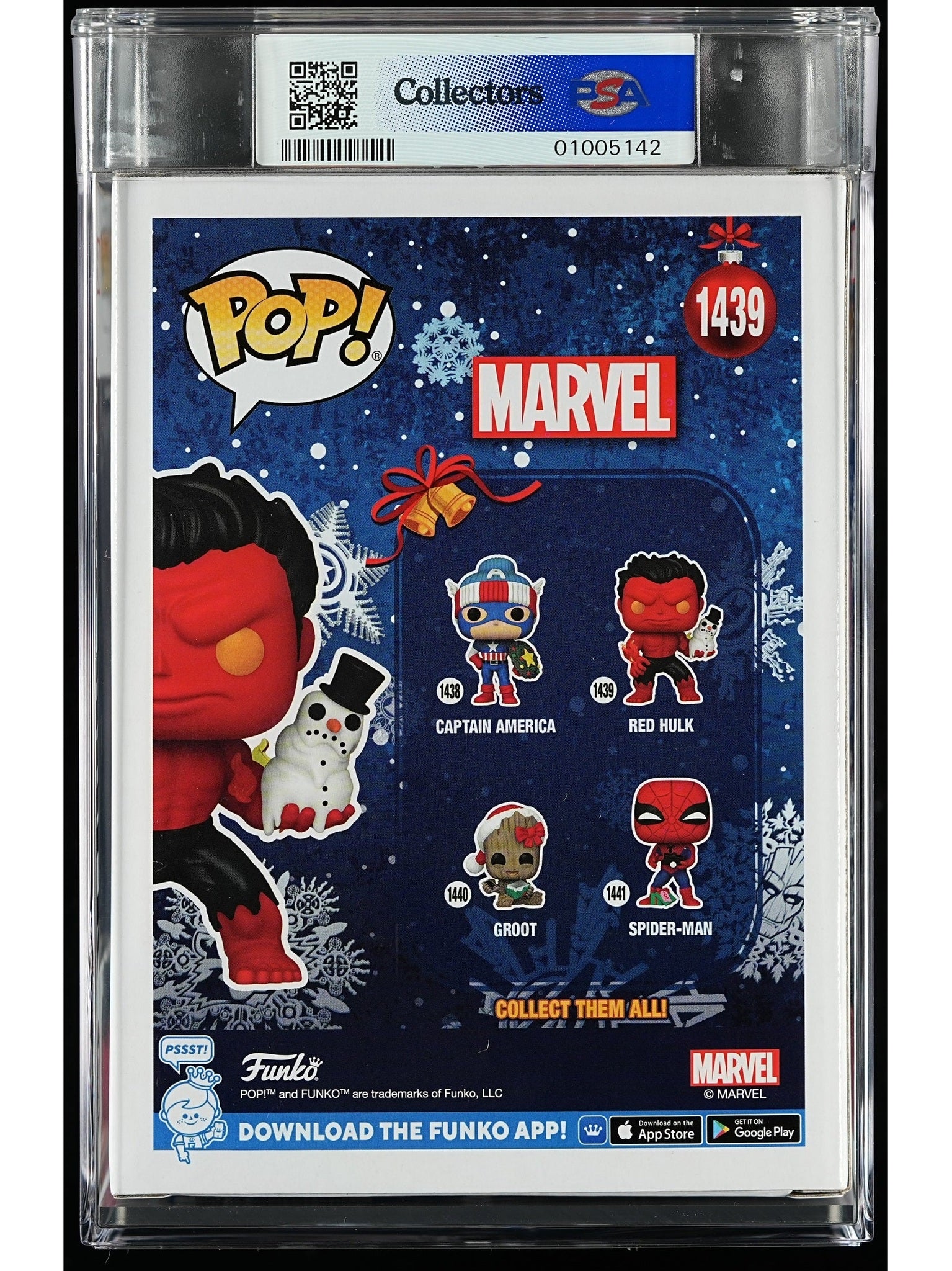 Funko Pop! Marvel: Red Hulk PSA Graded Vinyl Figure #1439 Cert #01005142