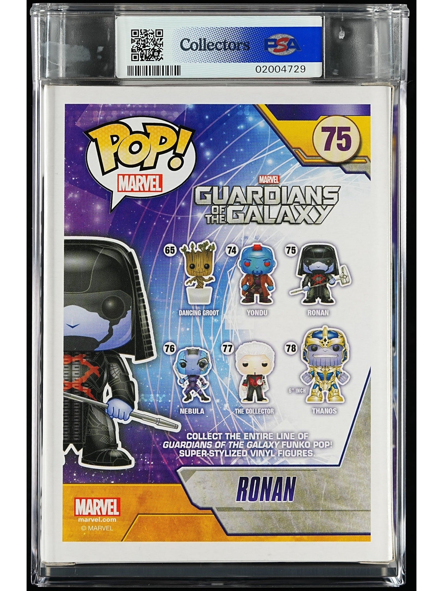 Funko Pop! Marvel: Ronan PSA Graded Vinyl Figure #75 Cert #02004729