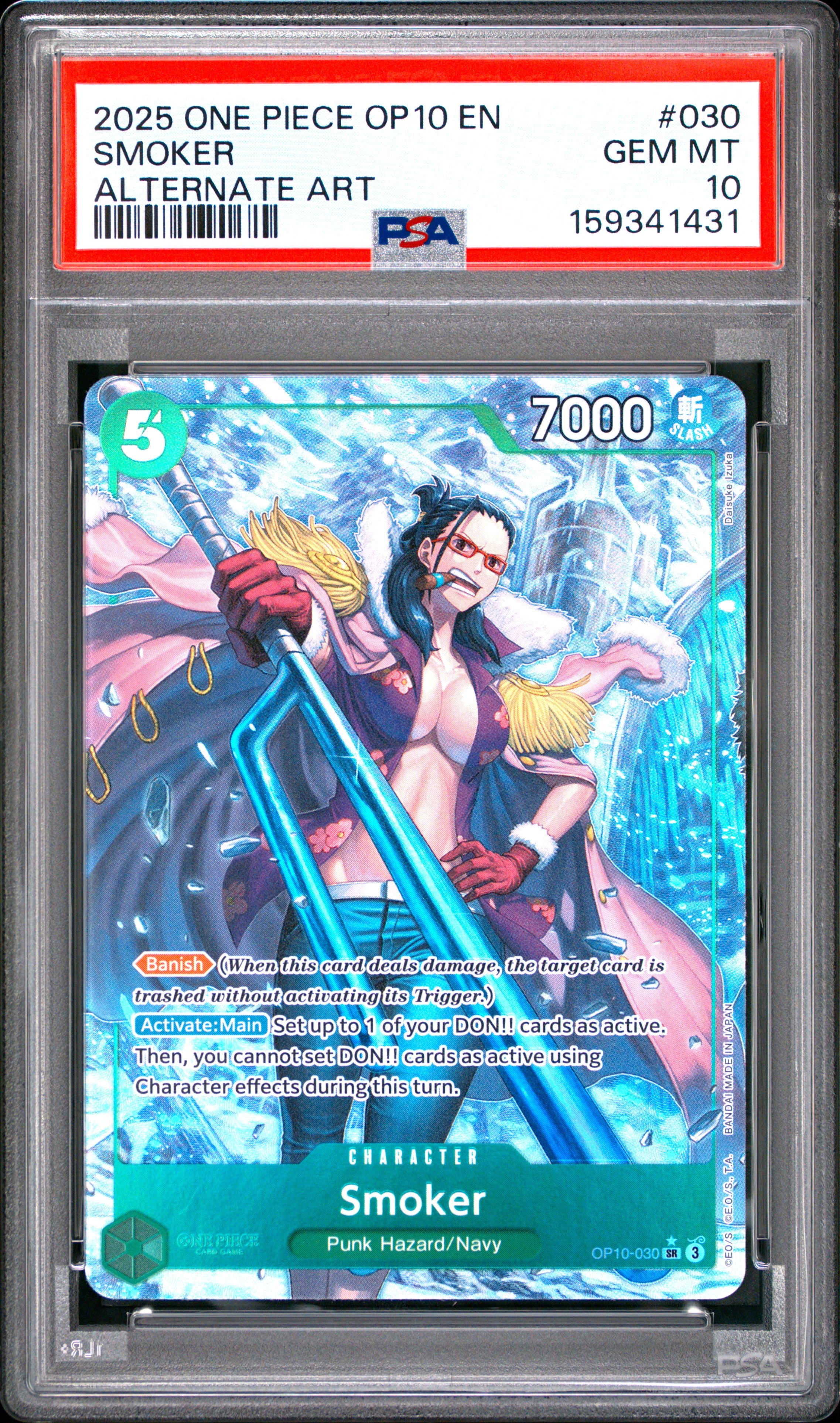 One Piece Op10 Royal Blood 030 Smoker Alternate Art PSA 10 GEM