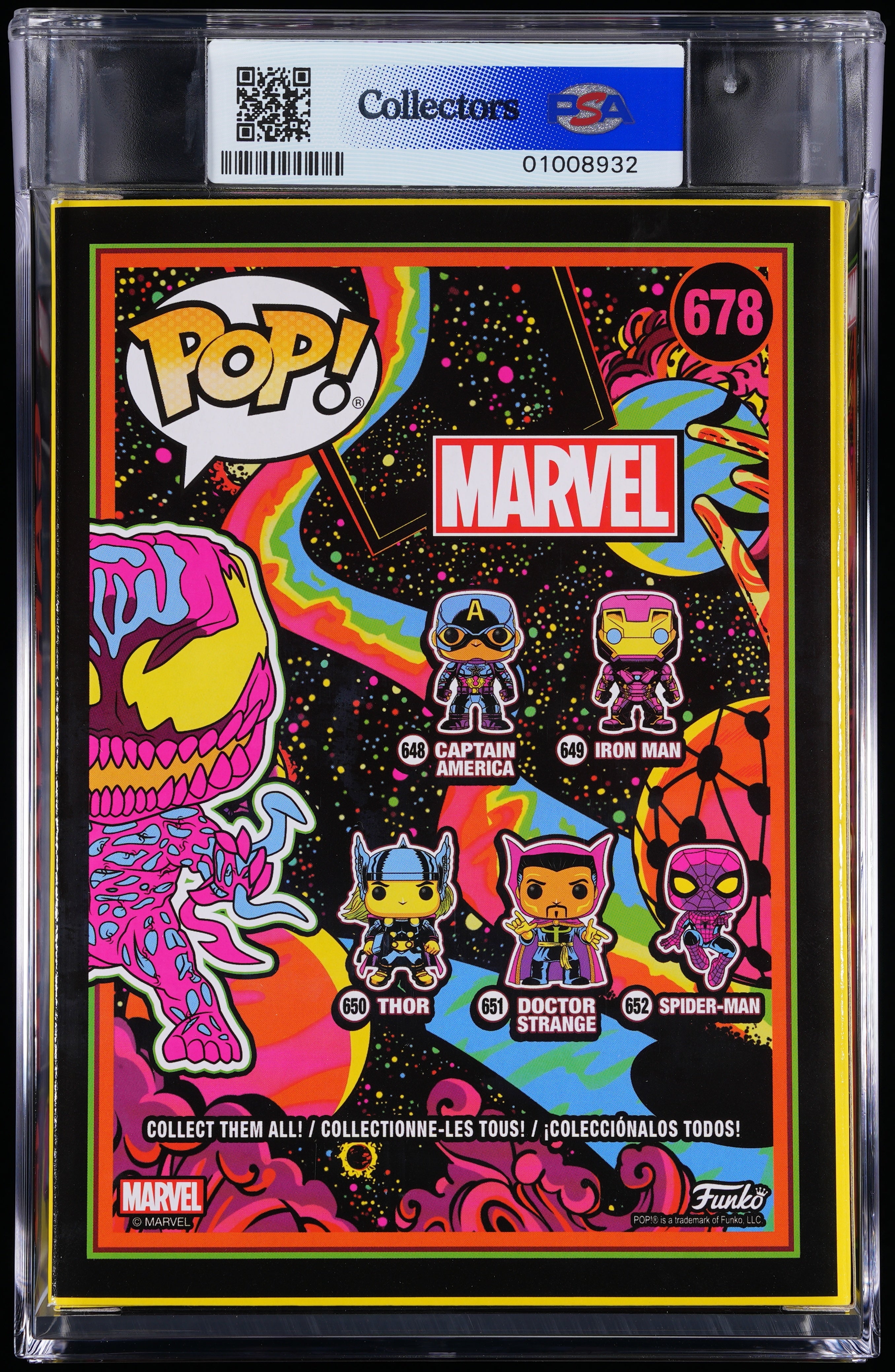 Funko Pop! PSA Graded Marvel: Carnage (Funko Shop) PSA Graded 8.5 NM-MT+ Vinyl Figure #678 Cert #01008932