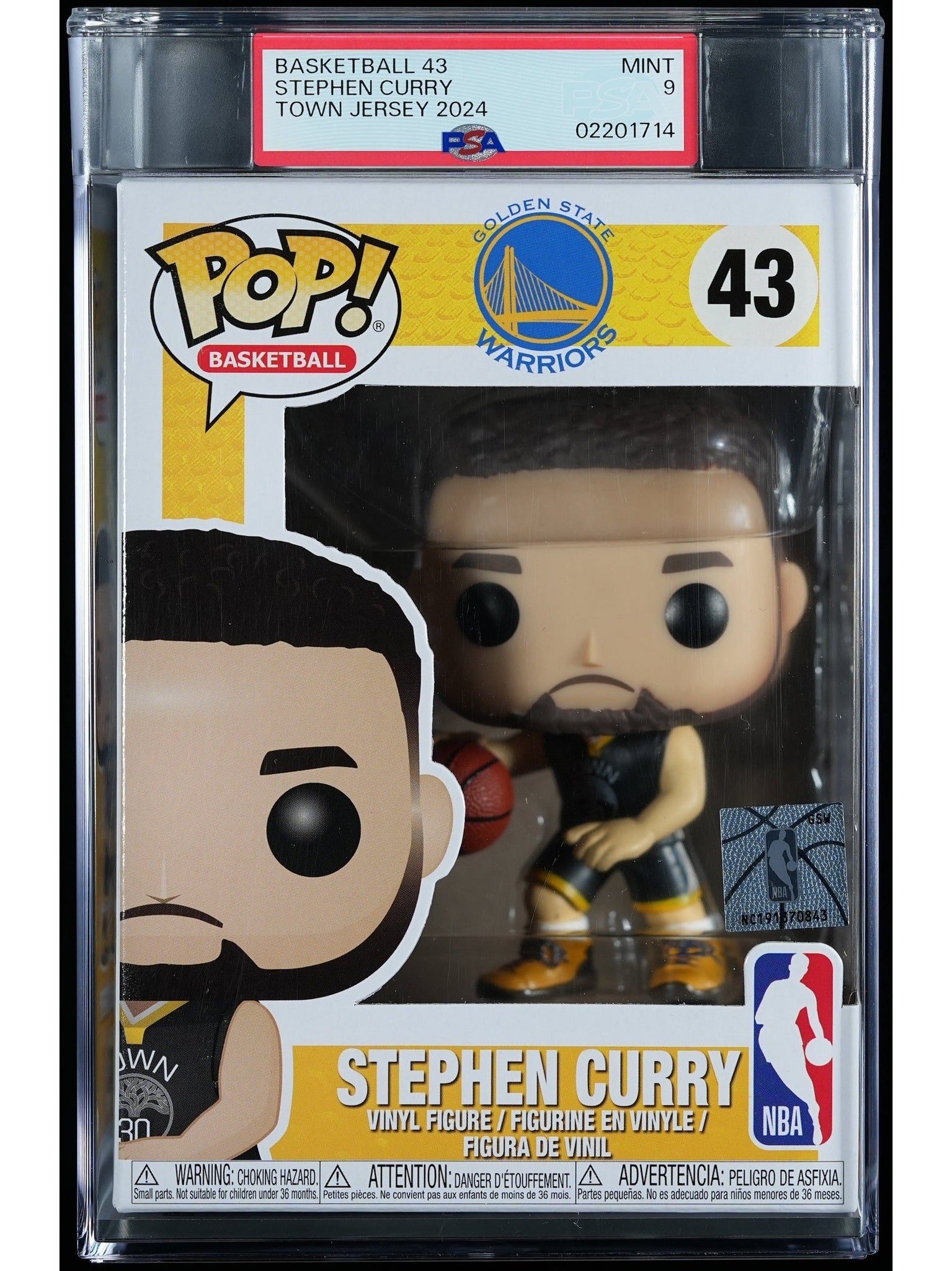 Funko Pop! Golden State Warriors: Stephen Curry PSA Graded Vinyl Figure #43