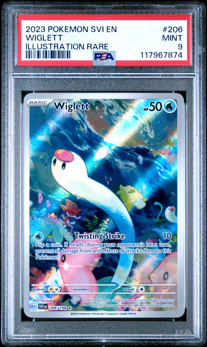 Pokemon Svi En Scarlet & Violet 206 Wiglett Illustration Rare PSA 9 MINT Cert #117967874