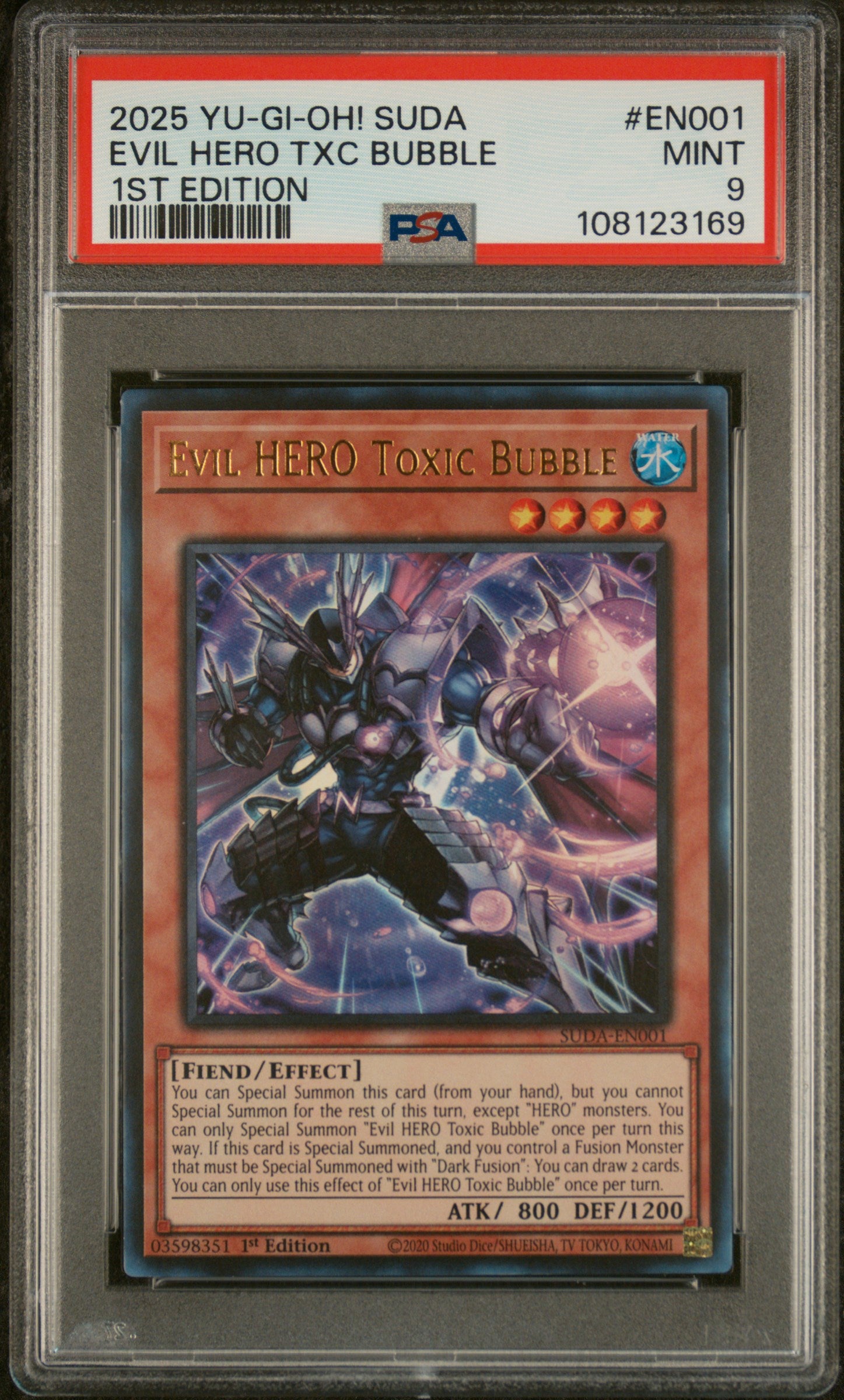 Yu-Gi-Oh! Suda-Supreme Darkness En001 Evil Hero Toxic Bubble 1St Edition Card Psa 9 Mint Cert #108123169