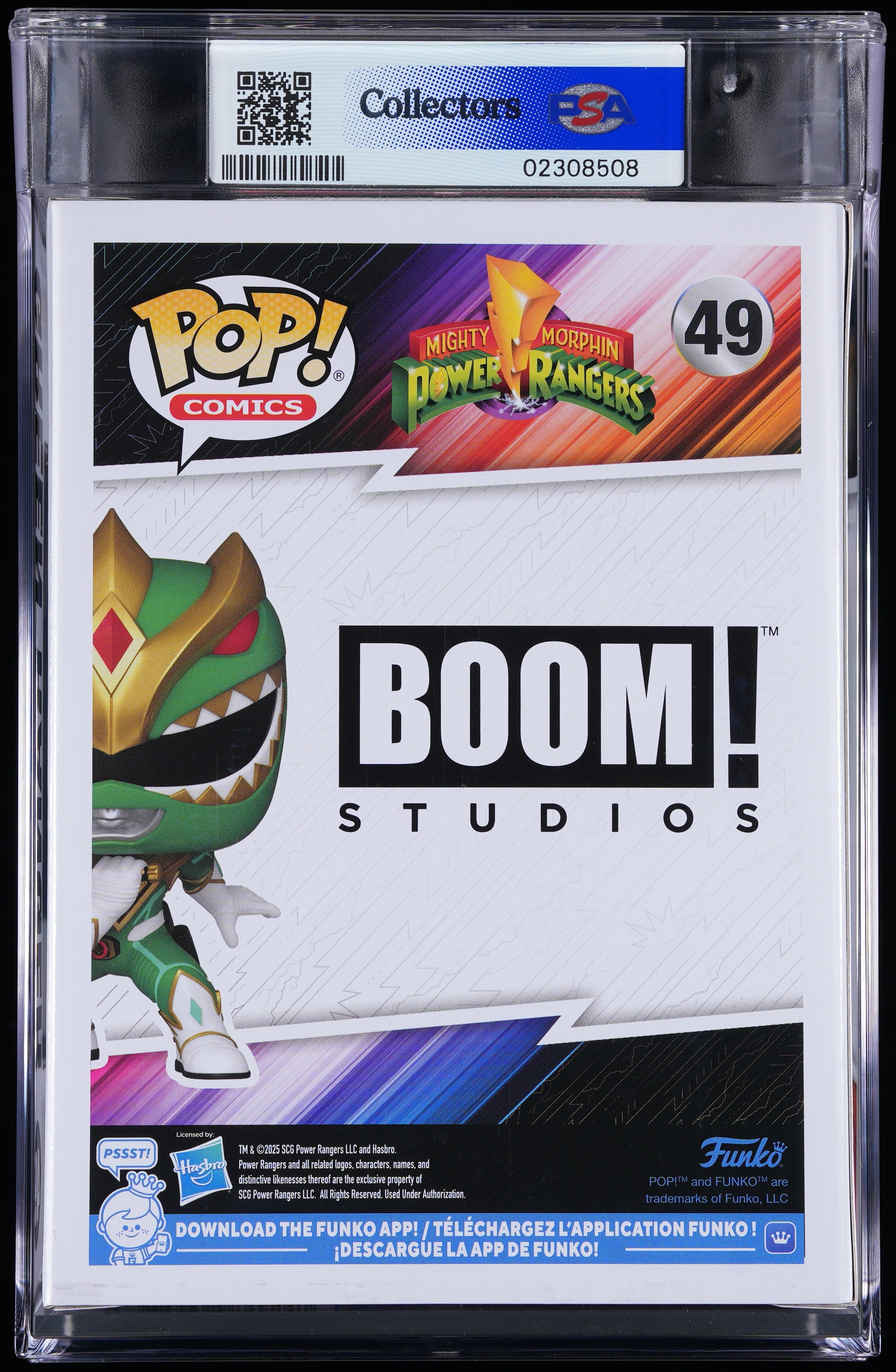Funko Pop! PSA Graded Mighty Morphin Power Rangers: Green Ranger (EE) PSA Graded 9 MINT Vinyl Figure #49 Cert #02308508
