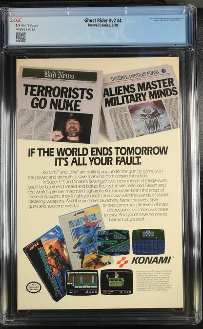 Marvel Comics: Ghost Rider v2 #4 8/90 CGC 8.5 Cert #4499727012