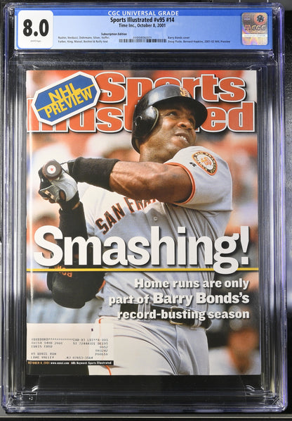 2001 Sports Illustrated Barry Bonds v95 #14 CGC 8.0