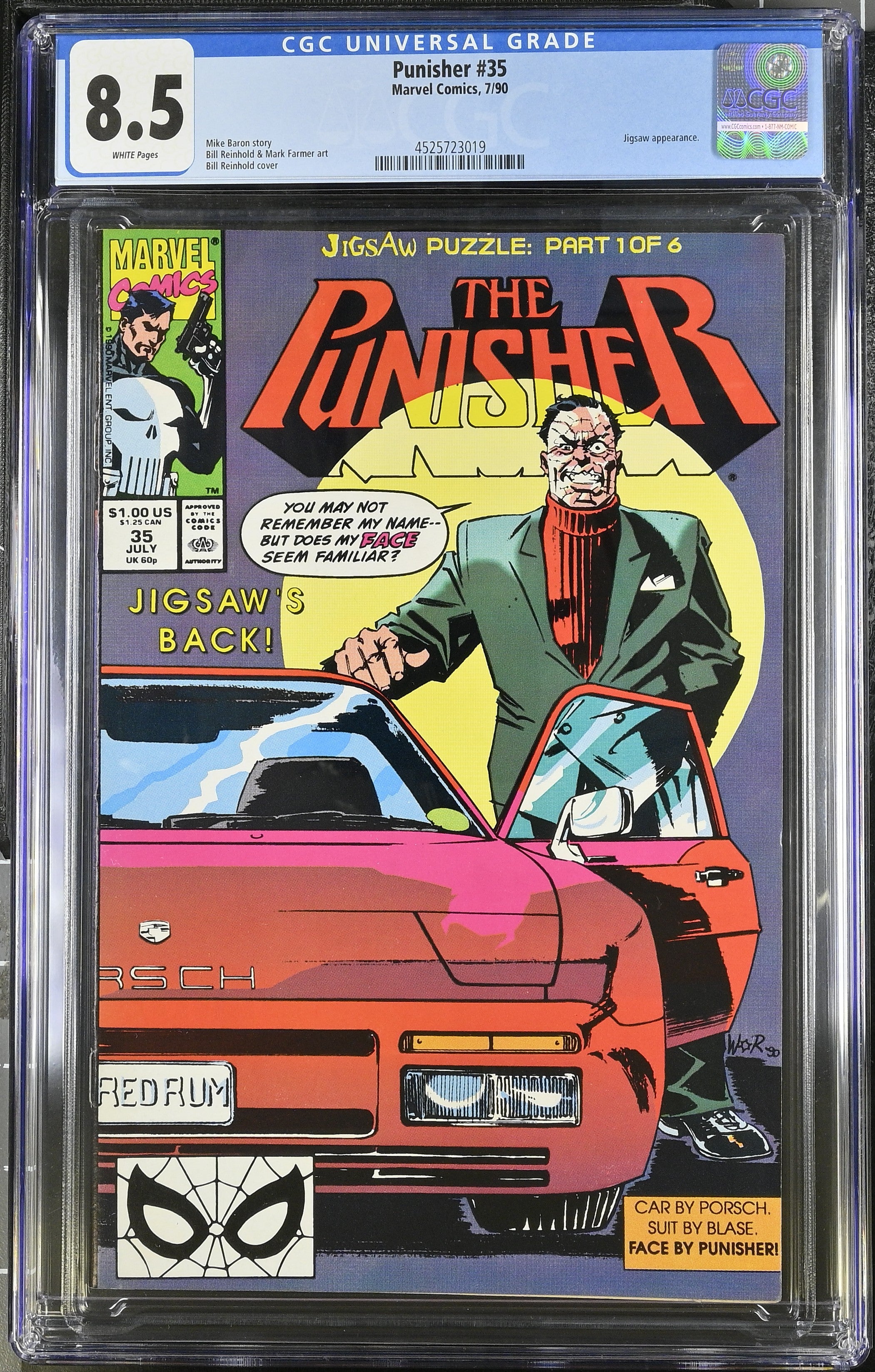 Marvel Comics: Punisher 35 7/90 CGC 8.5 Cert #4525723019