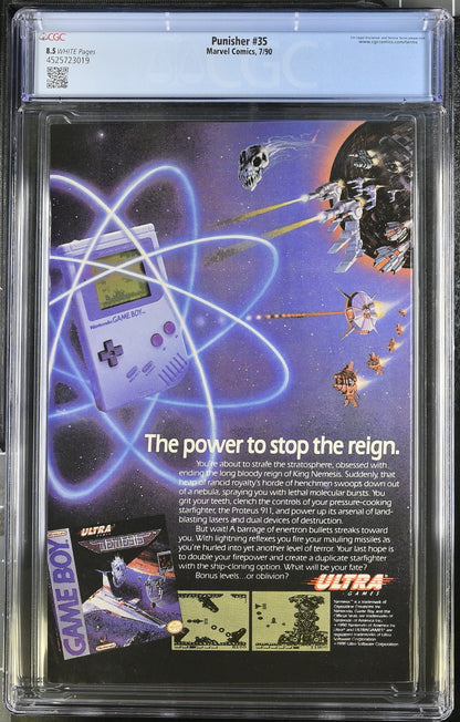 Marvel Comics: Punisher 35 7/90 CGC 8.5 Cert #4525723019
