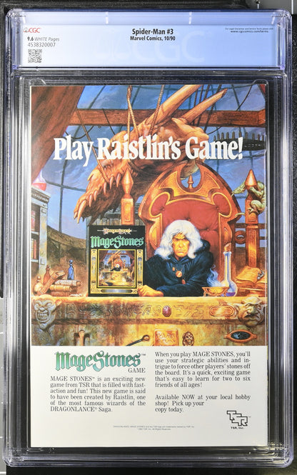 Marvel Comics: Spider-Man 3 10/90 CGC 9.6 Cert #4538320007