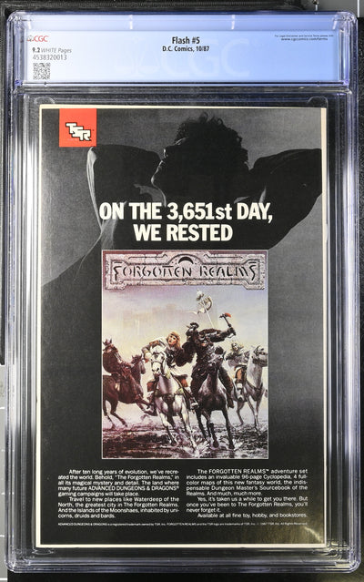 DC Comics: Flash 5 10/87 CGC 9.2 Cert #4538320013