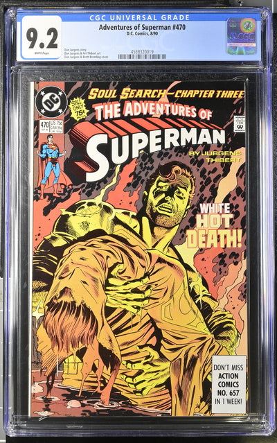 DC Comics: Adventures of Superman 470 8/90 CGC 9.2 Cert #4538320019