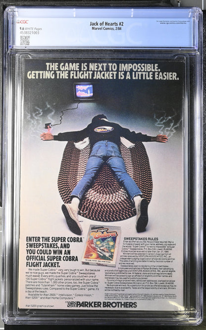 Marvel Comics: Jack of Hearts 2 2/84 CGC 9.6 Cert #4538321003