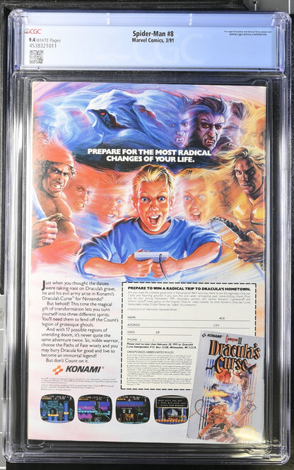Marvel Comics: Spider-Man 8 3/91 CGC 9.4 Cert #4538321011