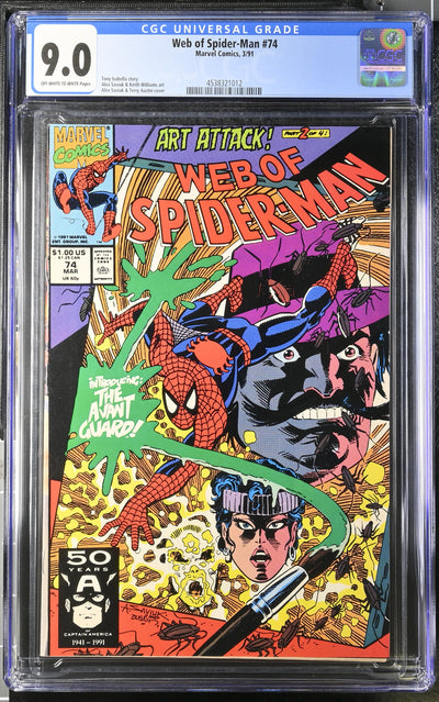Marvel Comics: Web of Spider-Man 74 3/91 CGC 9.0 Cert #4538321012