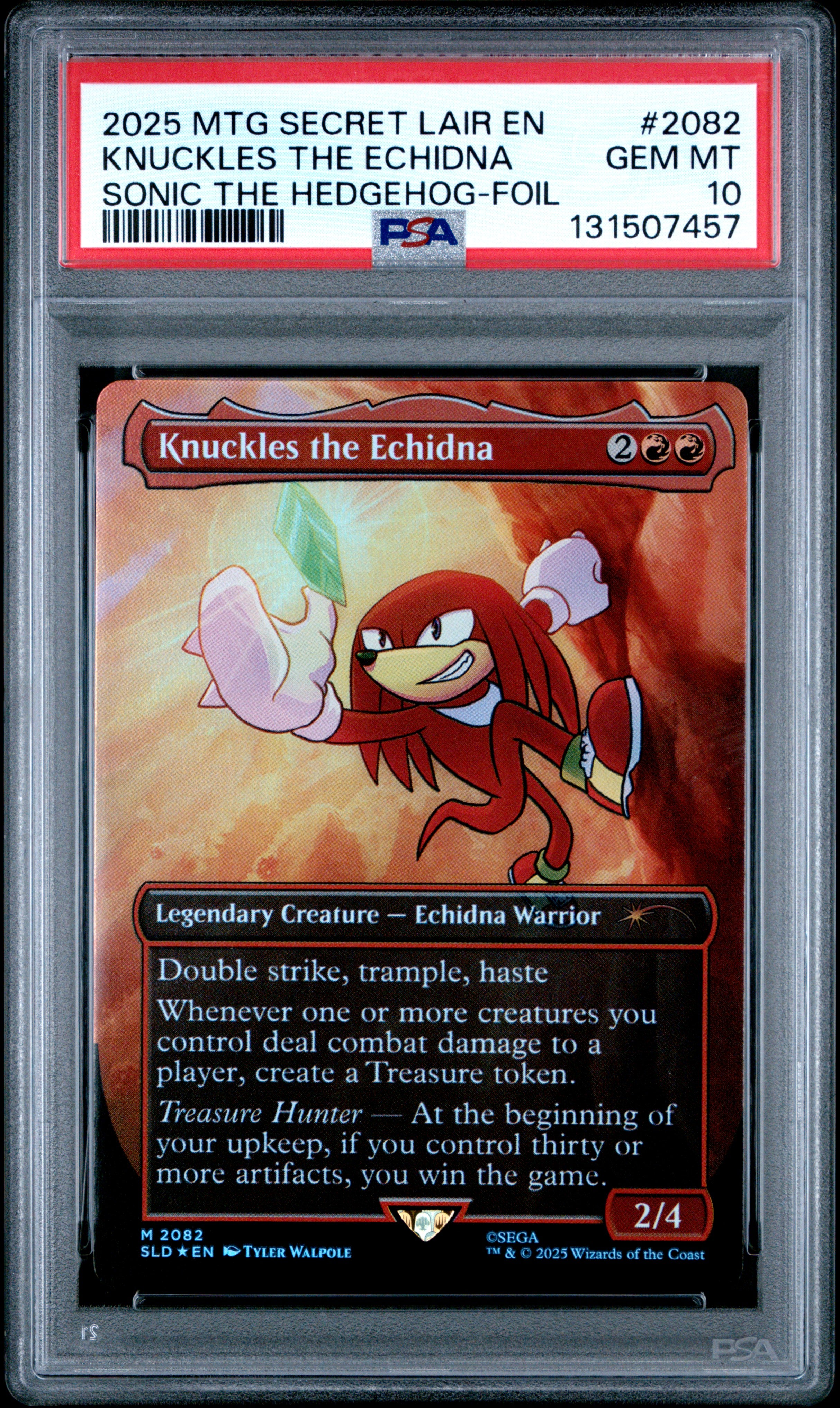 Magic The Gathering Secret Lair Drop 2082 Knuckles The Echidna Sonic: Friends & Foes Foil PSA 10 GEM MINT Cert #131507457