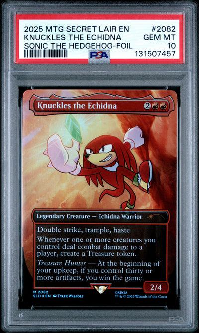 Magic The Gathering Secret Lair Drop 2082 Knuckles The Echidna Sonic: Friends & Foes Foil PSA 10 GEM MINT Cert #131507457