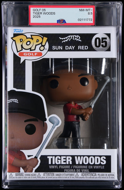 Funko Pop! PSA Graded Sun Day Red: Tiger Woods PSA Graded 8.5 NM-MT+ Vinyl Figure #05 Cert #02111772