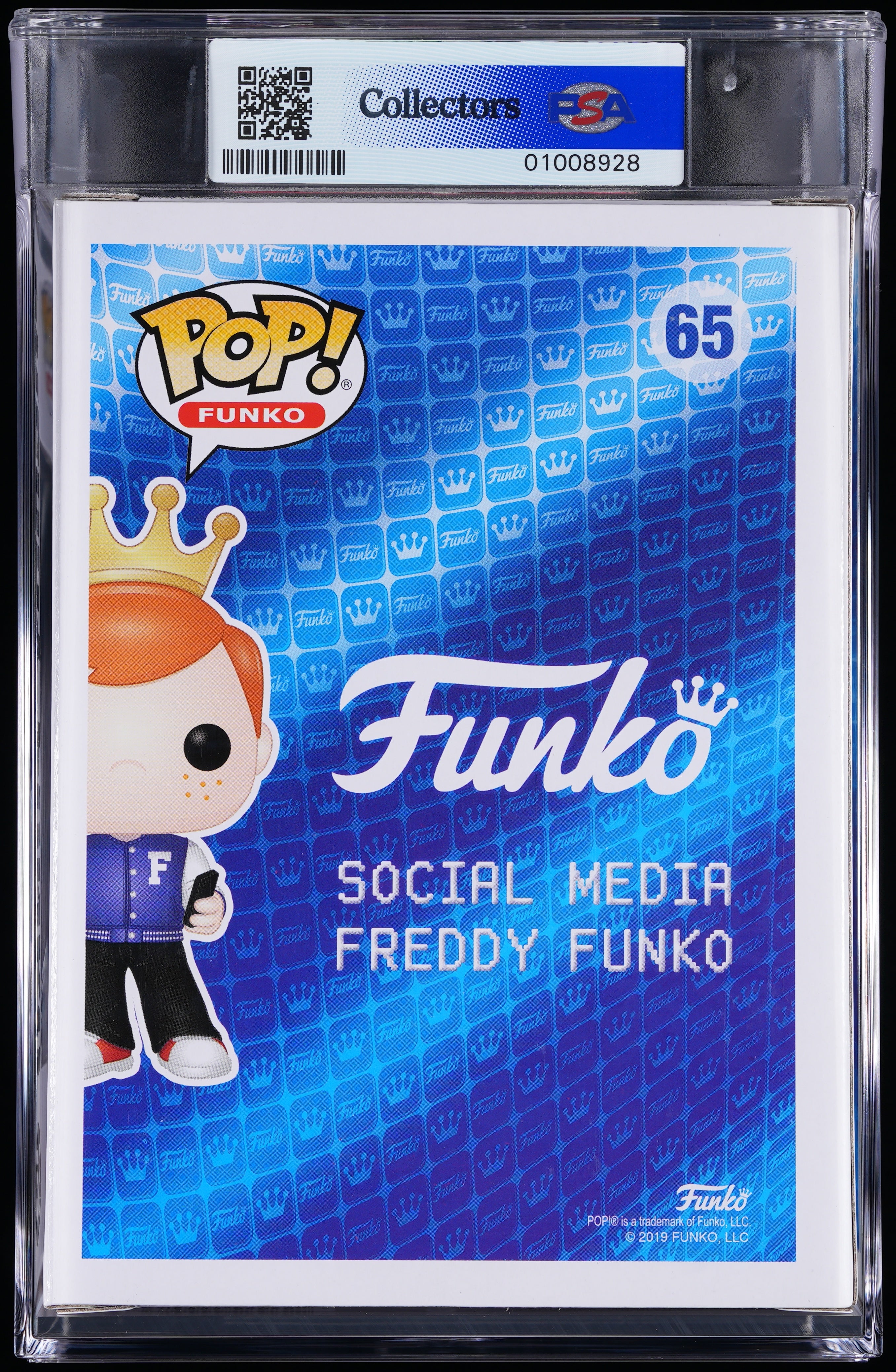 Funko Pop! PSA Graded Freddy Funko: Freddy Funko (@Original Funko) PSA Graded 9 MINT Vinyl Figure #65 Cert #01008928
