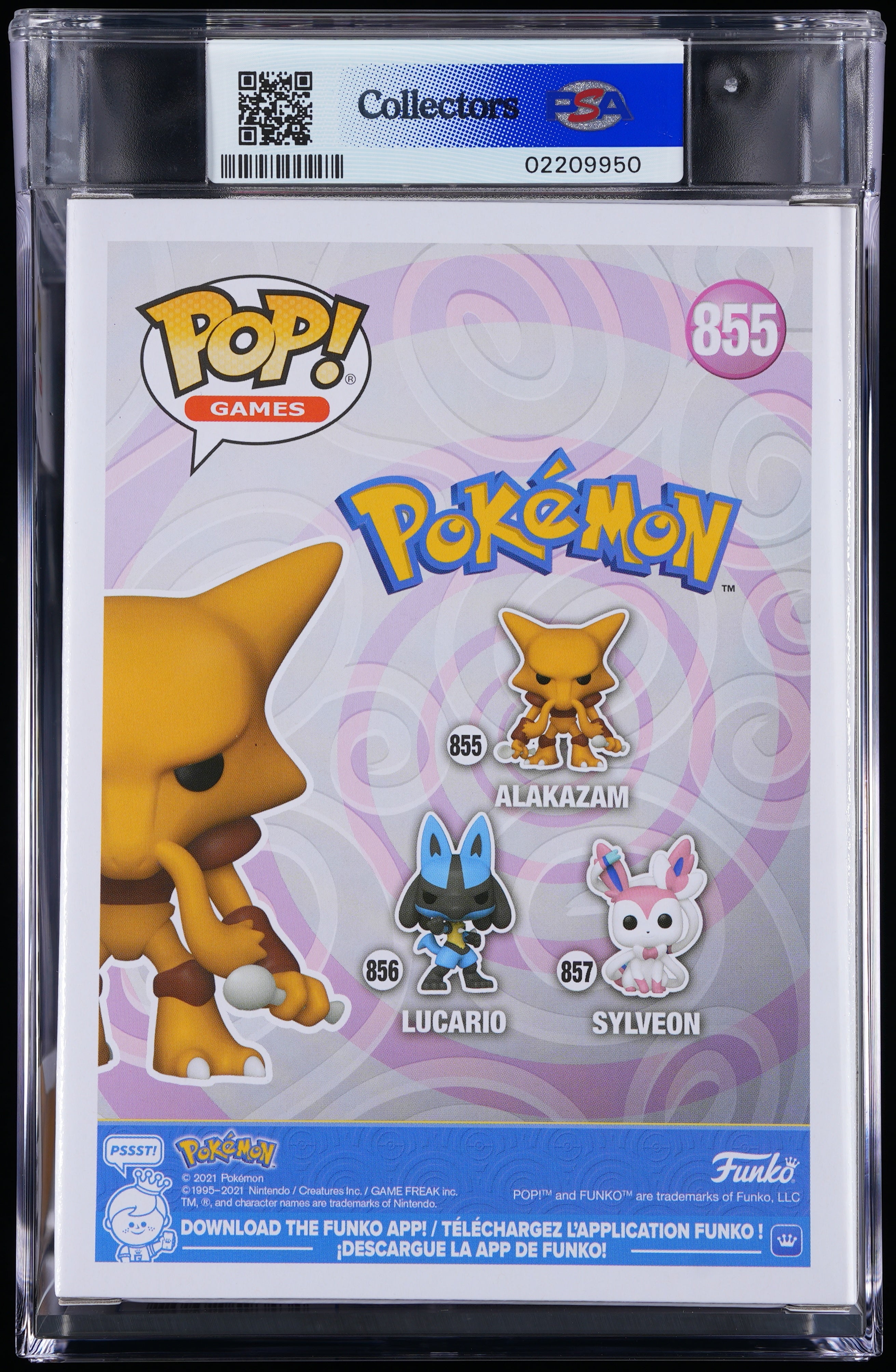 Funko Pop! PSA Graded Pokemon: Alakazam PSA Graded 10 GEM MINT Vinyl Figure #855 Cert #02209950