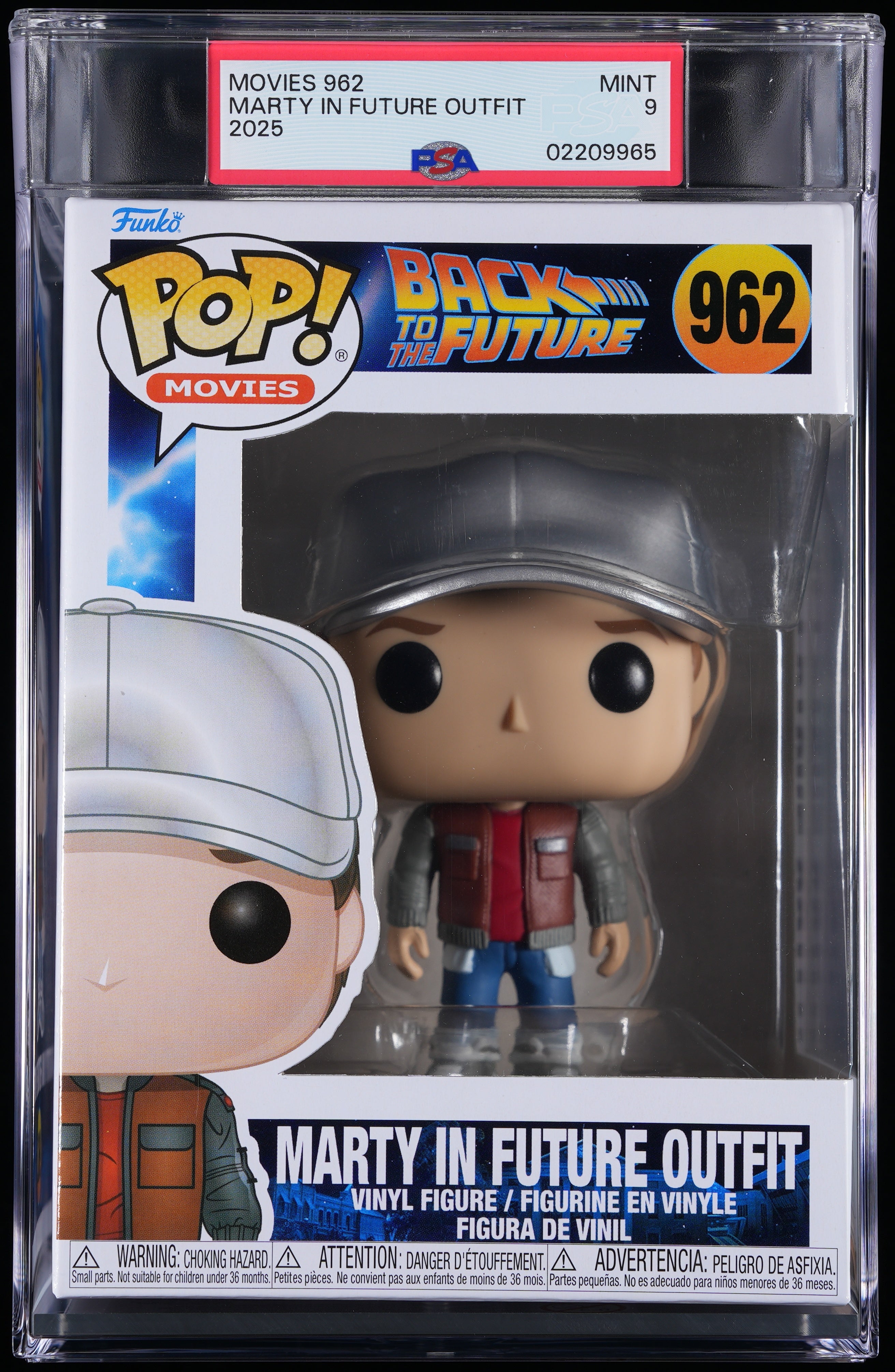 Funko Pop! PSA Graded Back to the Future: Marty in Future Outfit PSA Graded 9 MINT Vinyl Figure #962 Cert #02209965