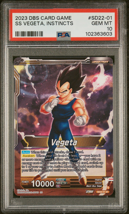 Dragon Ball Super TCG: Premium Anniversary Box 2024 SD22-01 Super Saiyan Vegeta Fighting Instincts Card PSA 10 GEM MINT