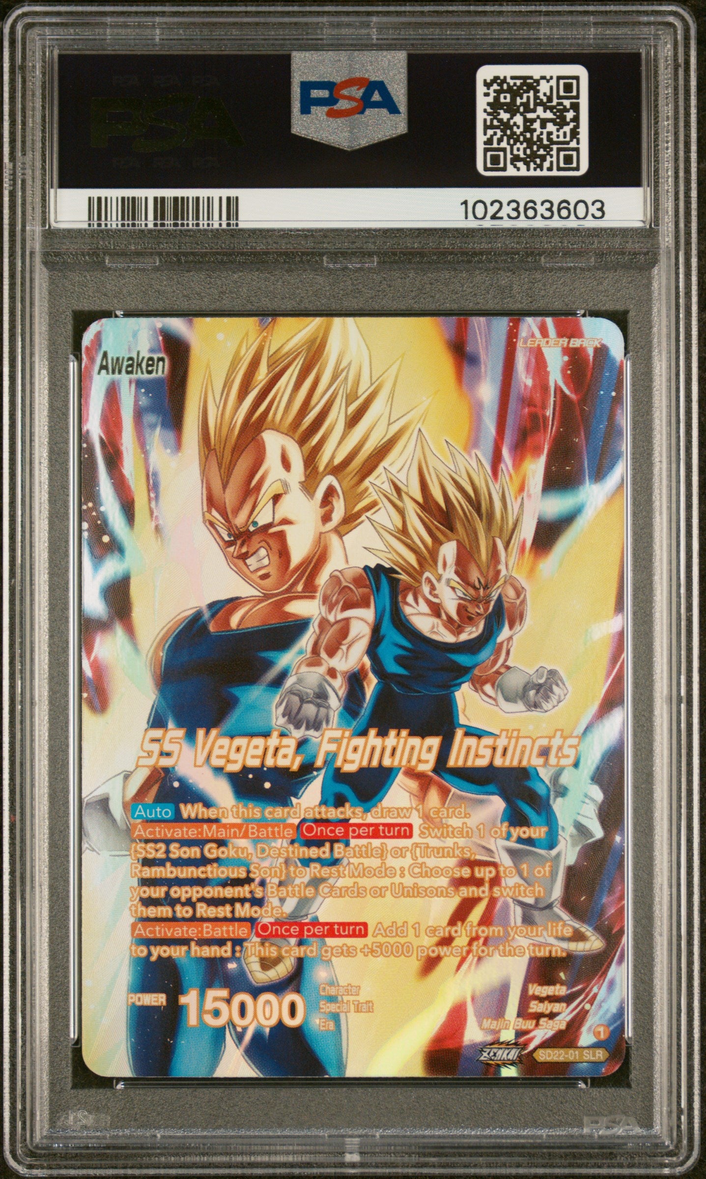 Dragon Ball Super TCG: Premium Anniversary Box 2024 SD22-01 Super Saiyan Vegeta Fighting Instincts Card PSA 10 GEM MINT