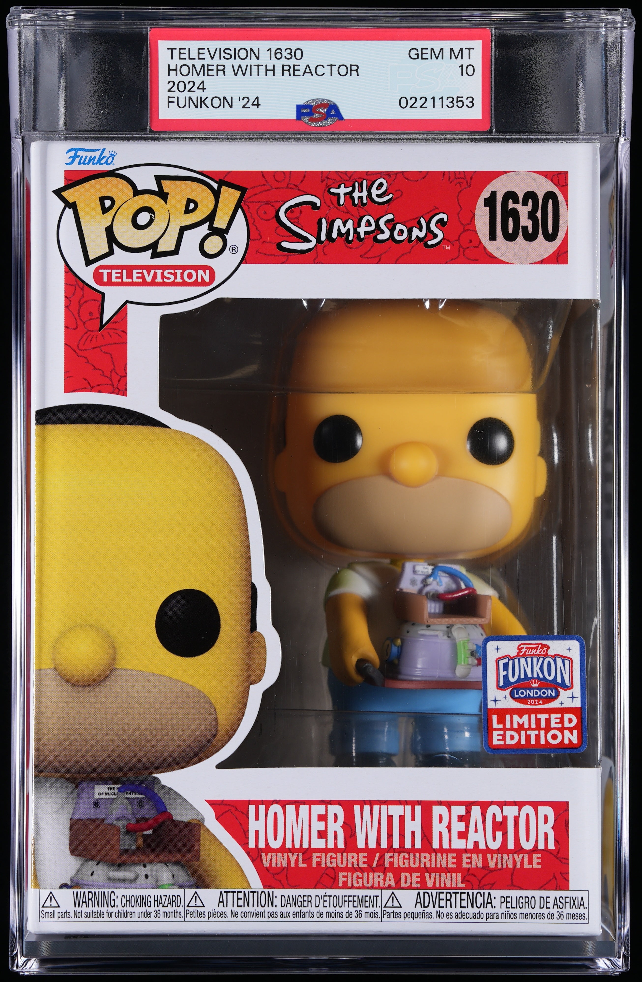 Funko Pop! PSA Graded The Simpsons: Homer with Reactor PSA Graded 10 GEM MINT Vinyl Figure #1630 Cert #02211353