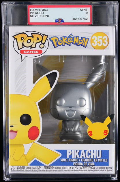 Funko Pop! PSA Graded Pokemon: Pikachu PSA Graded 9 MINT Vinyl Figure #353 Cert #02109742