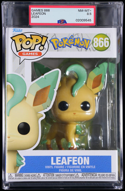 Funko Pop! PSA Graded Pokemon: Leafeon PSA Graded 8.5 NM-MT+ Vinyl Figure #866 Cert #02009545