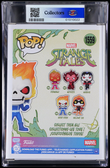 Funko Pop! PSA Graded Marvel Strange Tales: Ghost Rider (GITD Special Edition) PSA Graded 8.5 NM-MT+ Vinyl Figure #1559 Cert #01010022