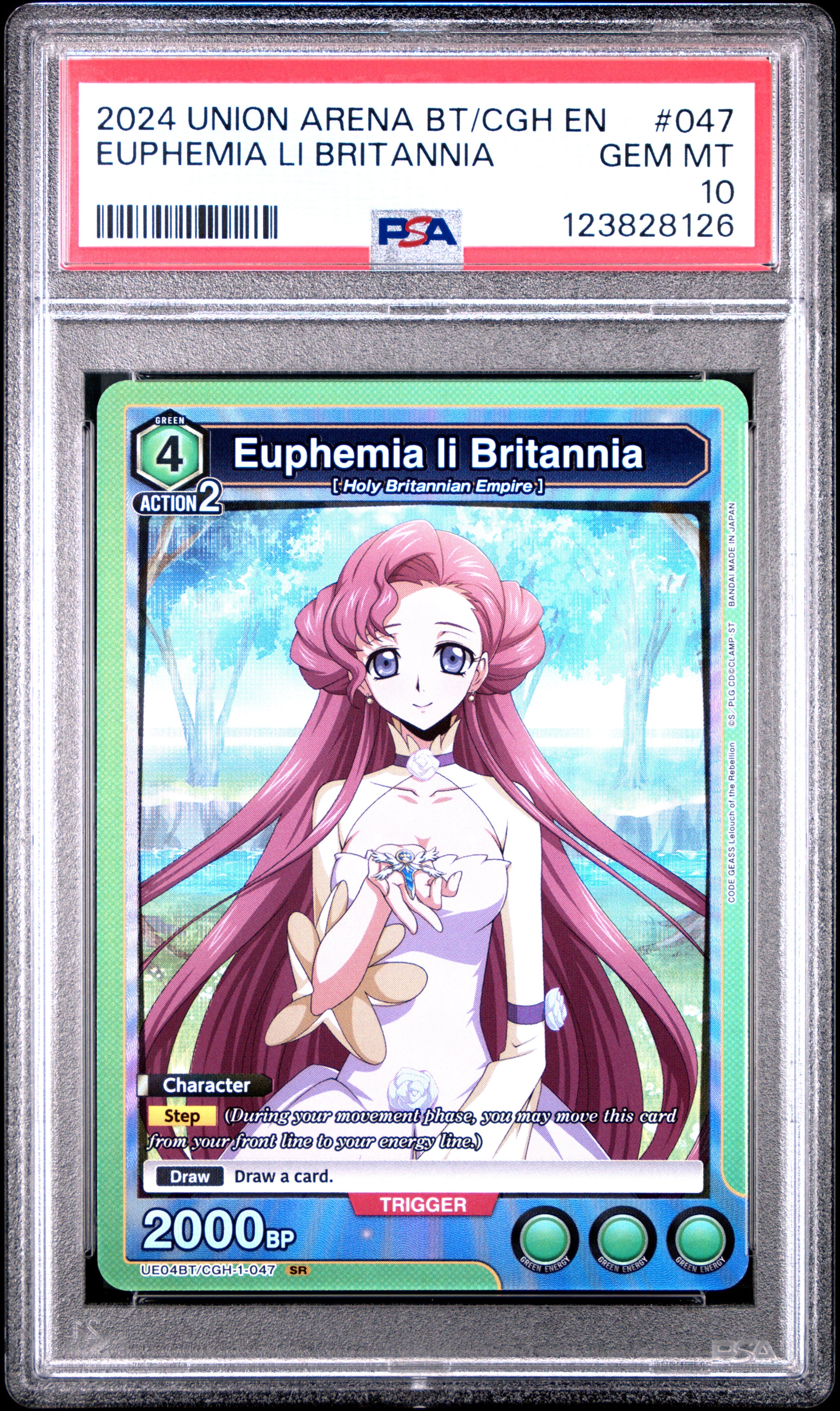 Union Arena Ue04Bt/Cgh Code Geass 047 Euphemia Li Britannia PSA 10 GEM MINT Cert #123828126